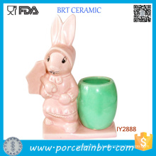 Mignon Pâques Uncle Bunny Flower Pot Mini Jardinière de bureau en céramique